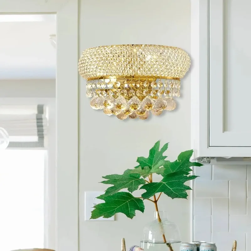 

Empire Crystal Luxury Gold Sconce Originality Living Room Bedroom Hallway Restaurant Stairway Indoor Bedside Crystal Wall Lamps