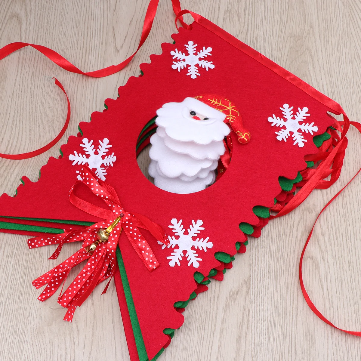 

3.5 Meters Non Woven Fabric Christmas Bunting Garland Santa Pattern Flags For Wedding Birthday Party Holiday Events Decorations