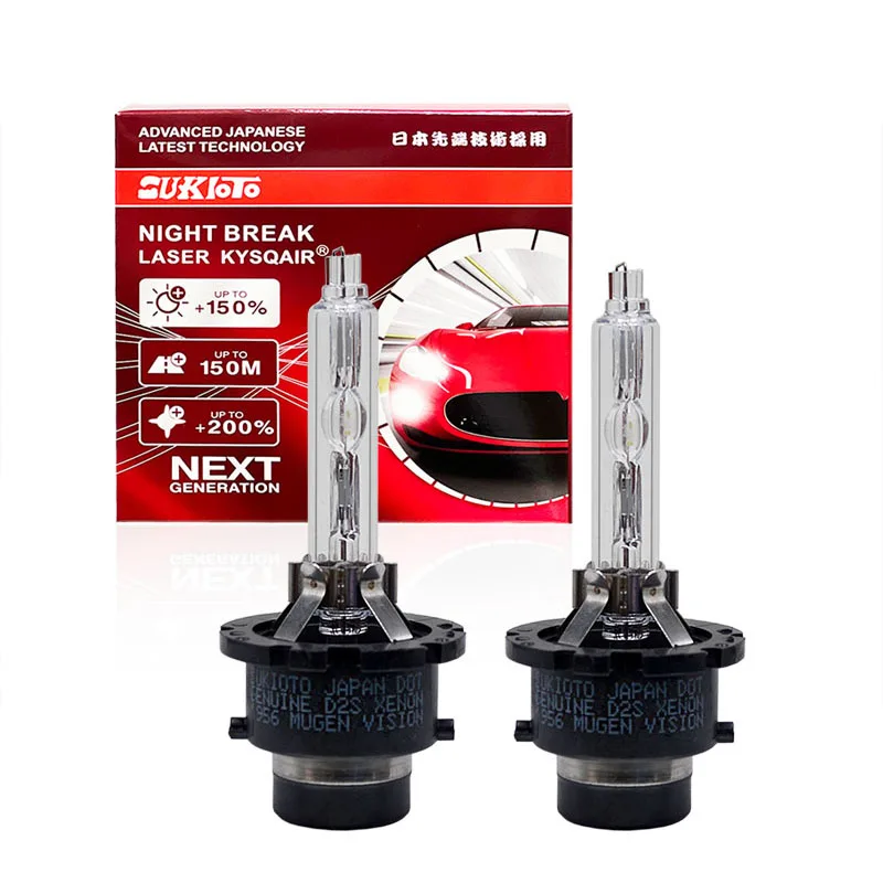 2PCS SUKIOTO GENUINE JAPAN D2R D2S Xenon HID Headlight Bulbs 4300K 6000K 8000K 66240 85122 P32d-2 D4S D4R HID Replacement Lamps