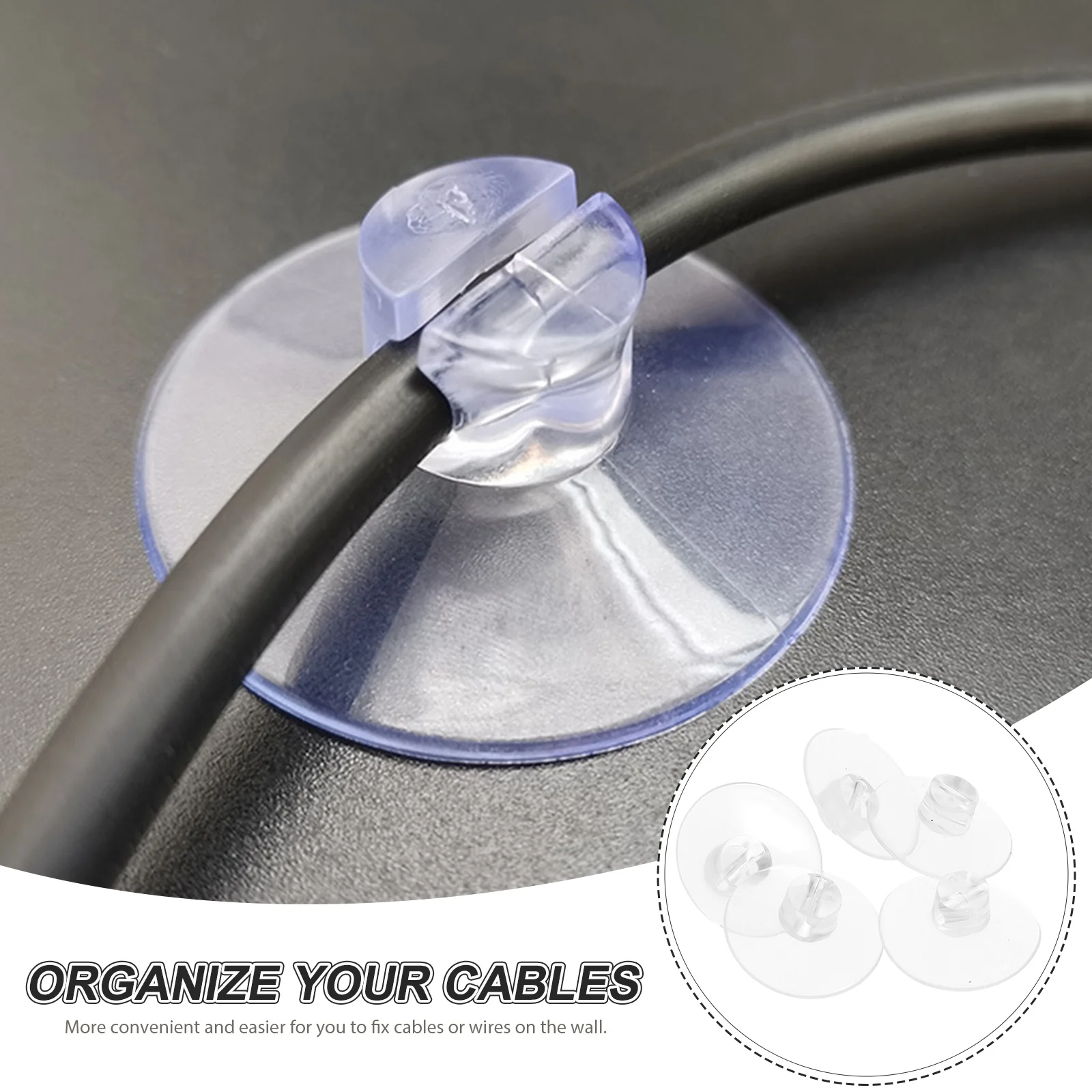 

12 Pcs Suction Cup Wire Organizer Easy Cable Electric Cord Holder Mini Clips Usb Silica Gel Cups for Cables Transparent Tile