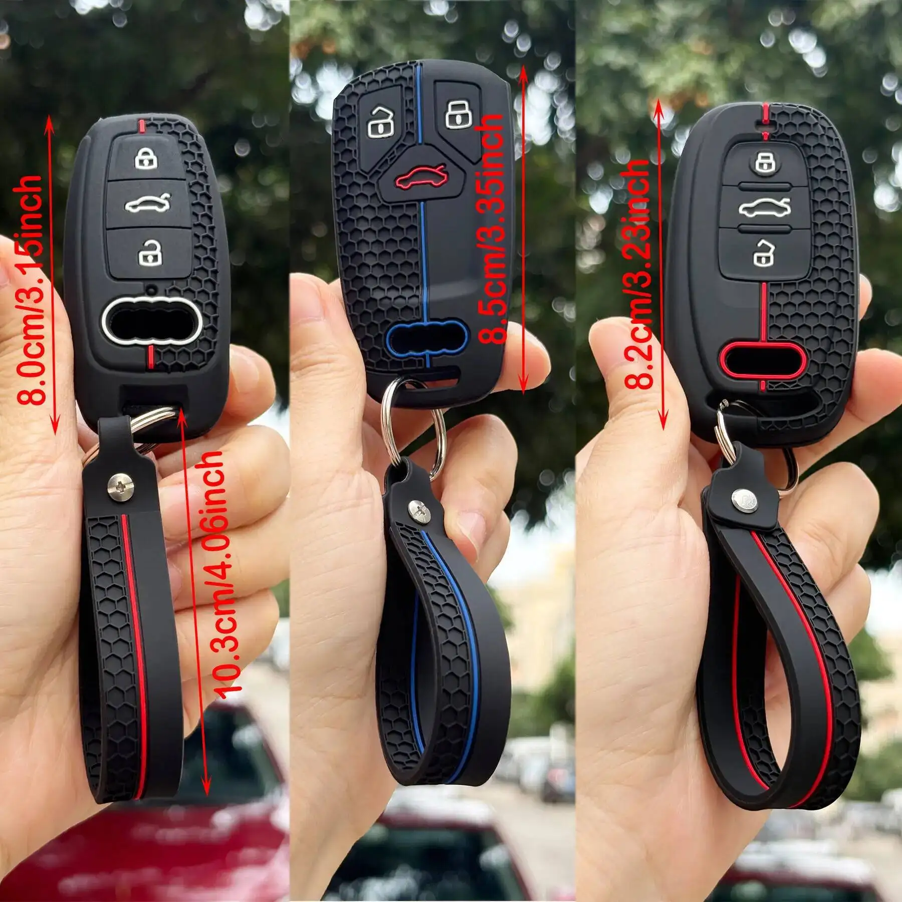 Protetor de chaveiro para Audi A6L A4L A7L Q6 Q7 Q8 A8L A6 C8 A4 A5 A6 A7 A8 SQ8 RS E-tron 55 Q5 Sline TT Key Shell Cover