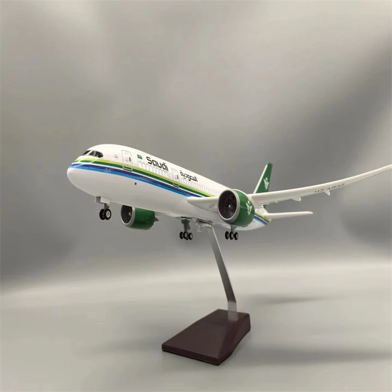 دييكاست 47 سنتيمتر B787 الخطوط الجوية العربية السعودية نموذج طائرة 1/130 مقياس الراتنج الطائرات لجمع عرض لعبة مجسمة #6