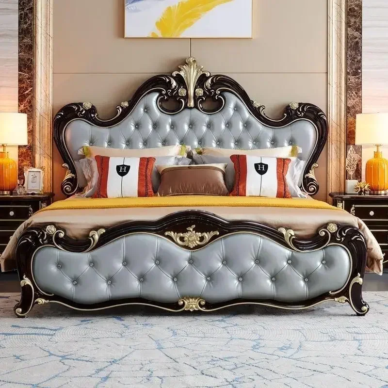 

Classic Modern Bed Minimalist Apartment Lazy Ltalian Style Headboard Bed Aesthetics Designer Quality Cama De Casal Furniture