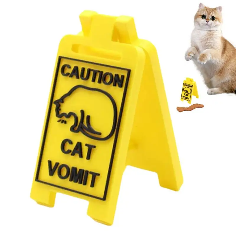 3d Small Cat Vomit Sign Garden Yard Warning Sign Pedestrians In Area Floor Sign Ornament Caution Sign Funny Gifts for Cat Lovers