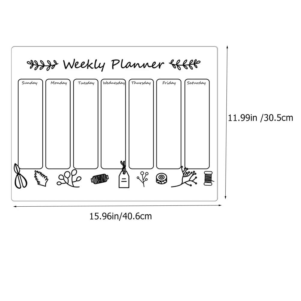 مجموعة واحدة من لوحة مغناطيسية شفافة للثلاجات، سطح أملس، قابلة لإعادة الاستخدام، مخطط جدول المسح الجاف يوميًا للقيام بقائمة الجدار #5