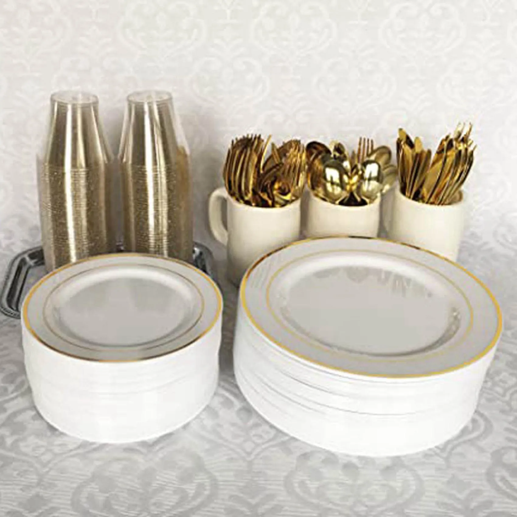 AB11-72X Golden Plastic Cup Disposable Water Cup Golden Powder 90OZ Juice Cup Dessert Cup Mousse Cup
