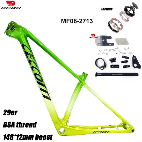 CECCOTTI T1000 Quadro de carbono mtb 29er quadro de carbono completo 148*12 bicicletas mountain bike 29 conjunto de quadros de bicicleta de carbono MTB