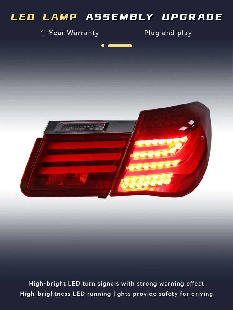 المصابيح الخلفية للسيارات لسيارات BMW 7 Series F02 730i 740i 750i 2009-2015 الذيل ضوء لمبة خلفية LED تعديل الفرامل التلقائي اكسسوارات السيارات