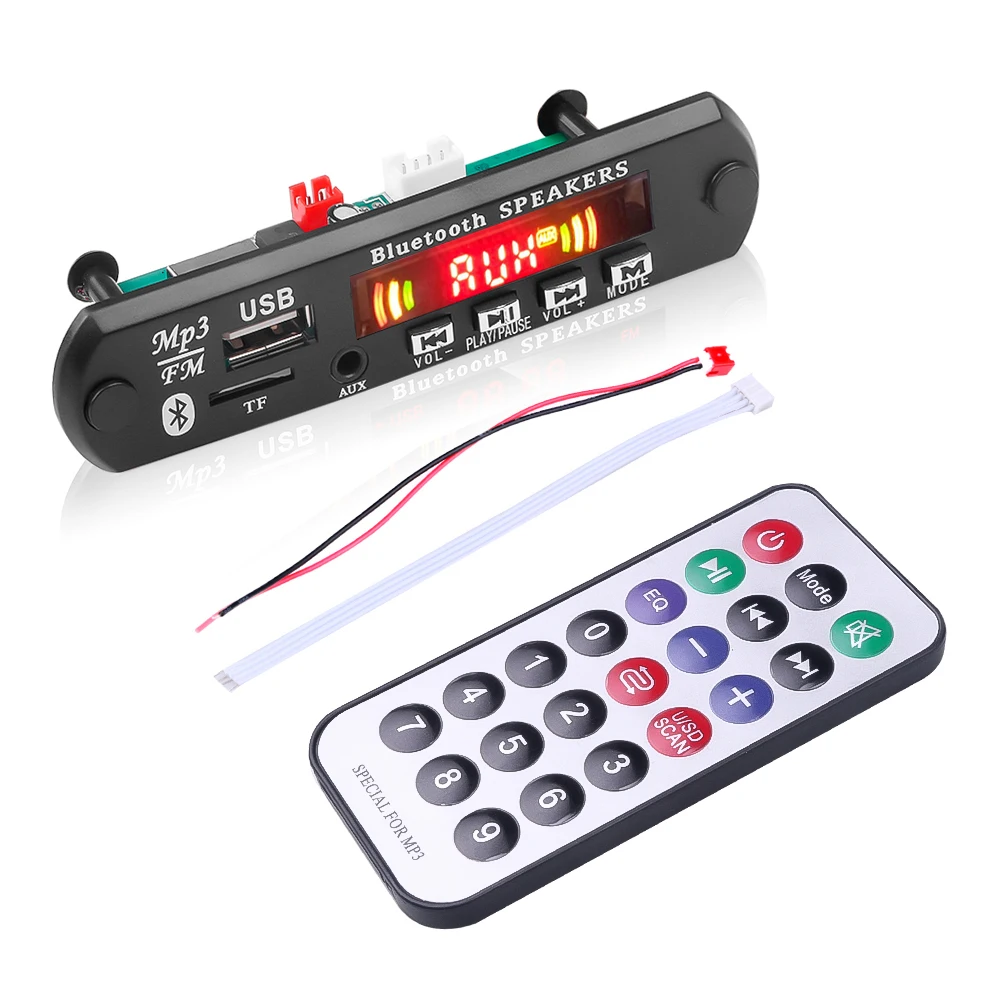 DC 12V Bluetooth MP3 WMA Decoder Board Wireless MP3 Player Car Audio Speaker FM Radio Module Support TF USB LINE IN Control