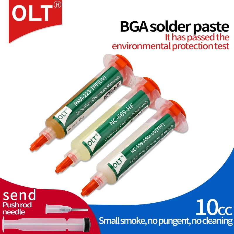 

original NC-559-ASM SMD BGA Welding Flux Lead-Free No-Clean Phone PCB Repair Soldering Oil Rosin Flux for Solder Paste 10cc