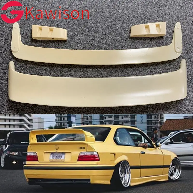 For BMW E36 M3 spoiler 1990-2000 BMW M3 series spoiler with light ABS plastic materail unpainted spoiler for BMW E36 M3 Spoiler