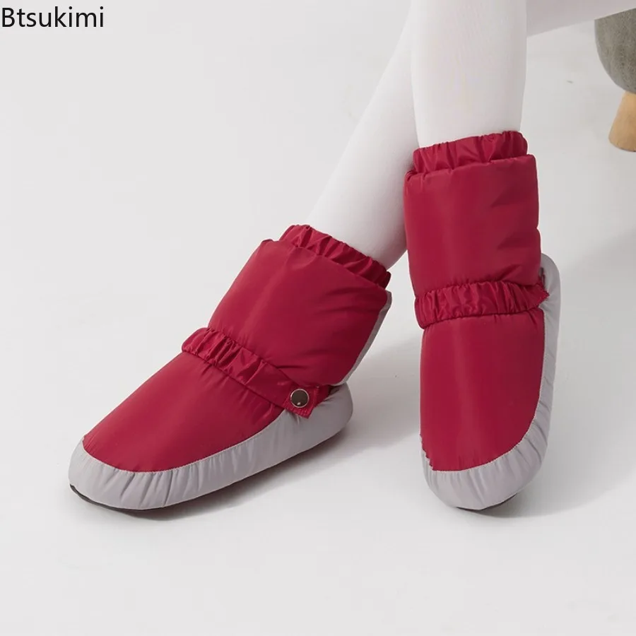 Stivaletti da riscaldamento per balletto invernale Scarpe da ballo nazionali per bambini Adulti Danza moderna Punto di balletto Scarpe calde Esercizi Stivali da ballerina