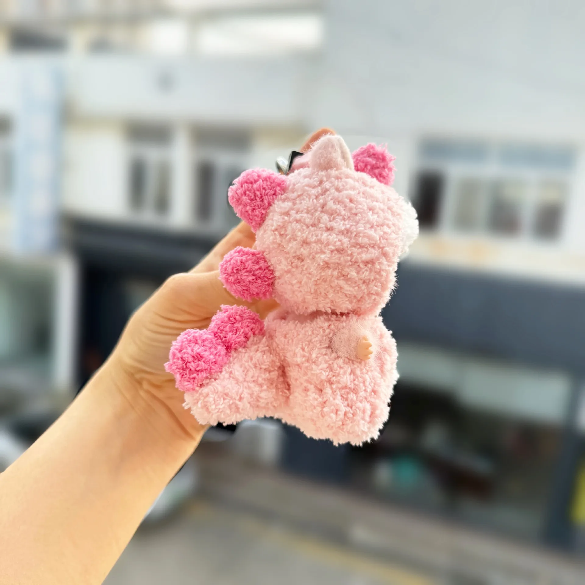 

Clothes For 4th Gen LABUBU Pin For Love Series Hand-Crocheted Cloud-Fleece Pink Dinosaur Onesie – Doll Outfit Accessories