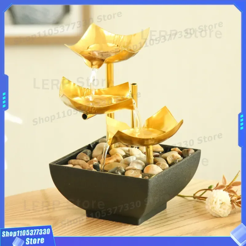 Creative Wrought Iron Indoor Small Fountain Desktop Water Flowing Ornament for Office TV Cabinet Home Decoration New Style
