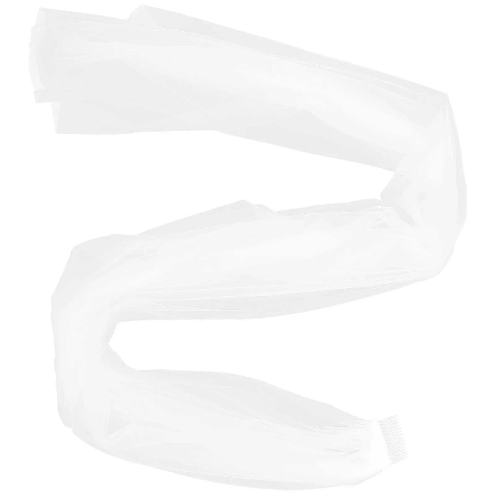 

Wedding Veil Length Tulle Bridal Hair Accessories White Brautschleier Lace Edge Smooth Flowy Metal Veil For Bride Comb