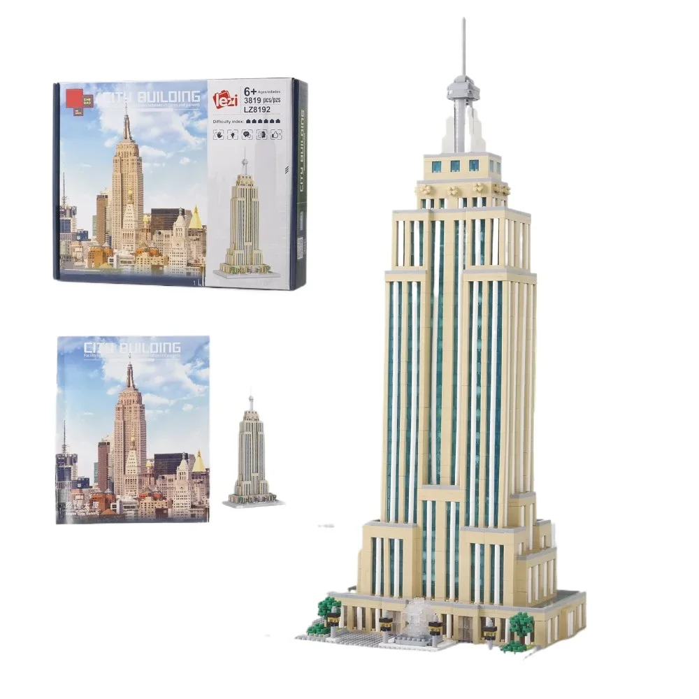 3800 ELEMENTÓW KLOCKI MIASTO EPOKA KONSTRUKCJI BUDOWLA IMPERIUM STATE BUILDING ZNAKOWY OBIEKT ARCHITEKTURY ZESTAW MIKRO KLOCKÓW ZABAWKA PREZENT DLA DZIECI