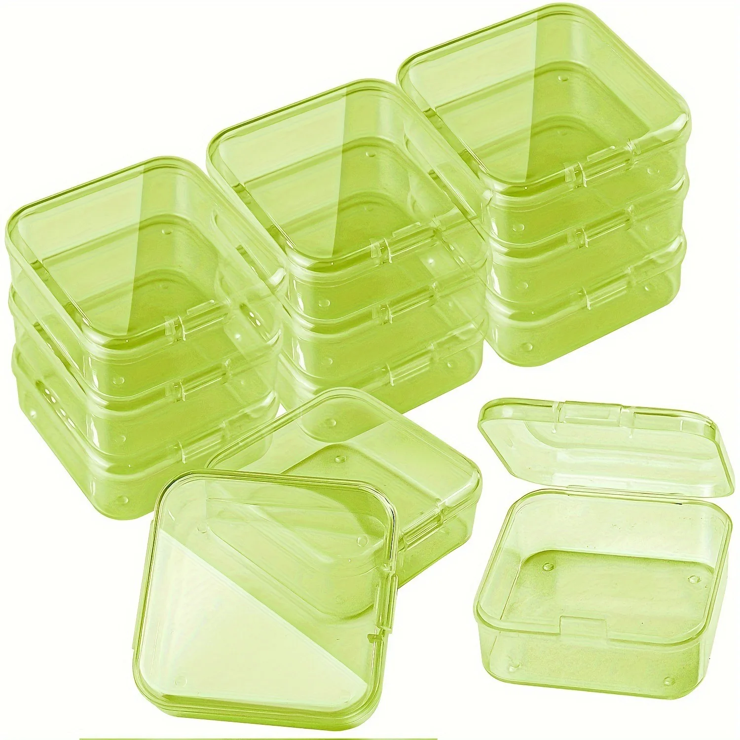 5PCS Mini Plastic Storage Box Transparent Jewelry Storage Box Container Portable Earring Ring Earplugs Packaging Storage Case