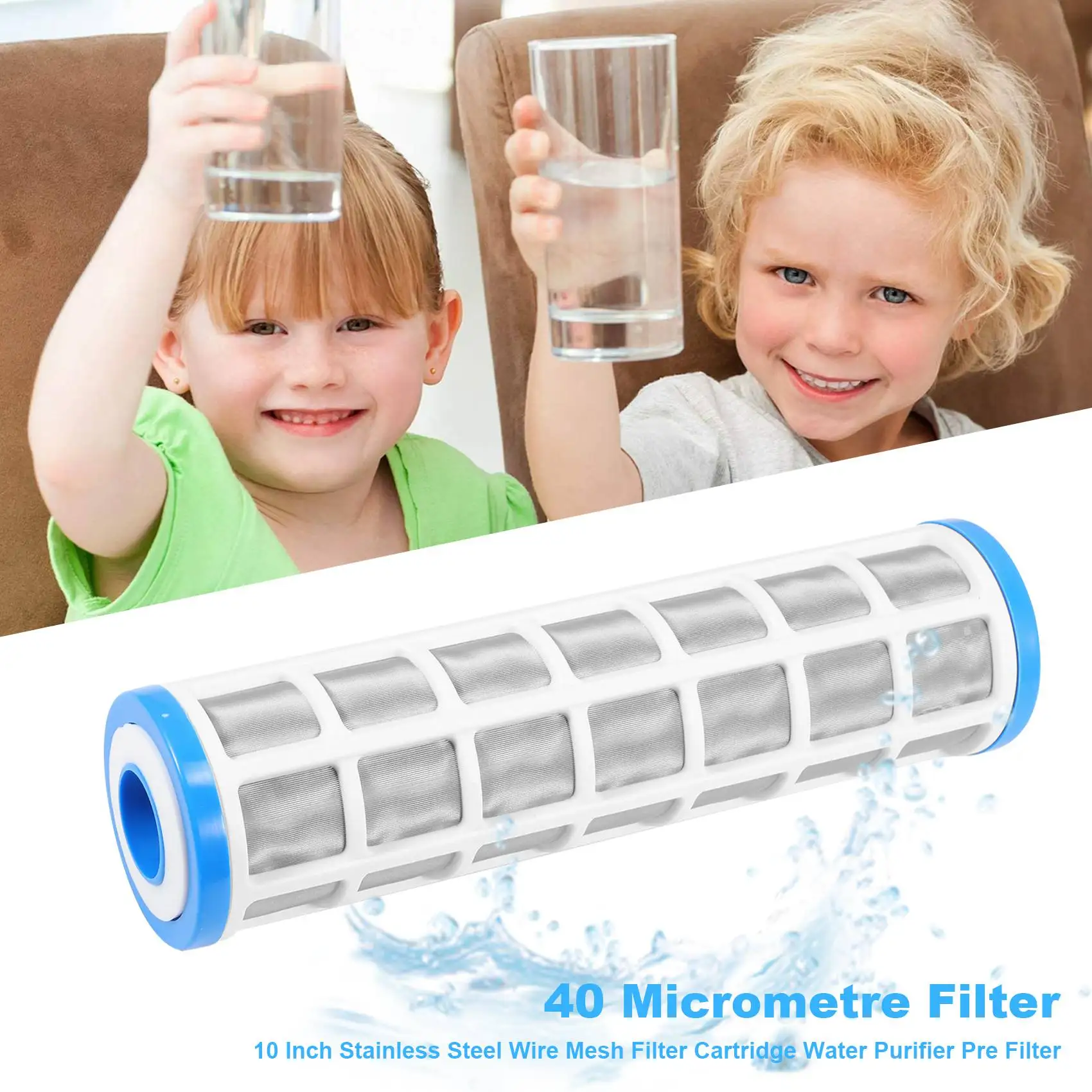 10 Inch Stainless Steel Wire Mesh Filter Water Purifier Pre Filter for Scale Prevention