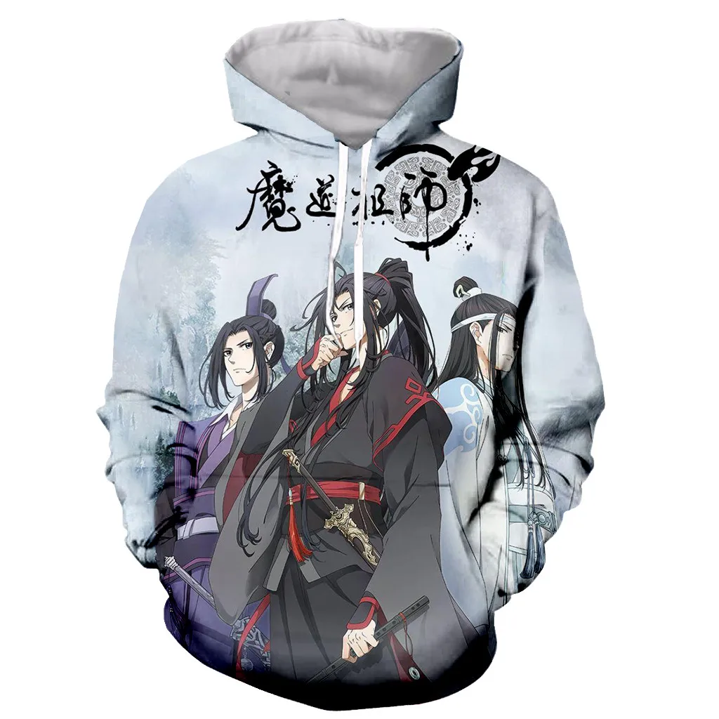 China Comics MO DAO ZU SHI 3d Print Men\'s Laxity Hoodie Casual Oversized Pullover Popular Streetwear Fashion Trend Men Clothing