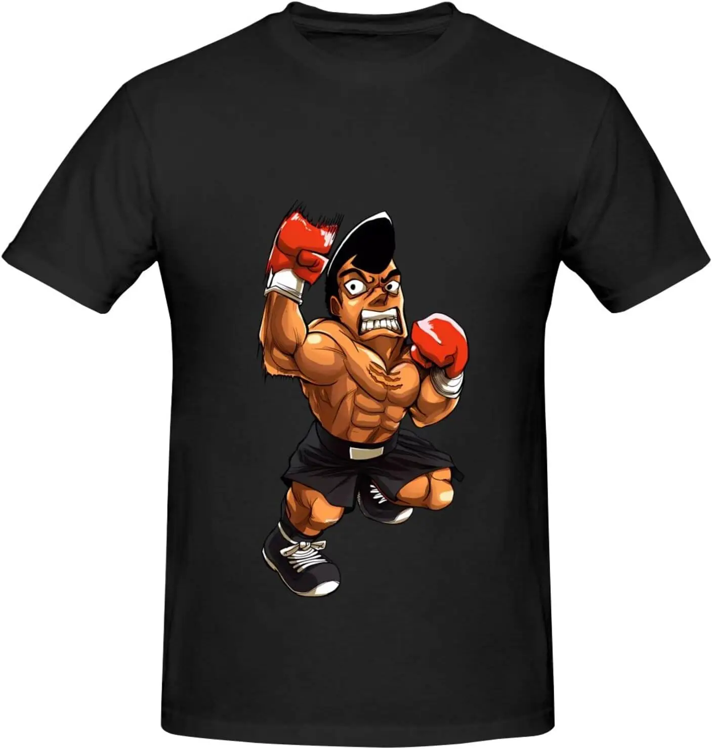 

Anime Hajime No Ippo Shirt for Men Fashion Casual Cotton Custom Short Sleeve Tshirt Cool Tees Top Black