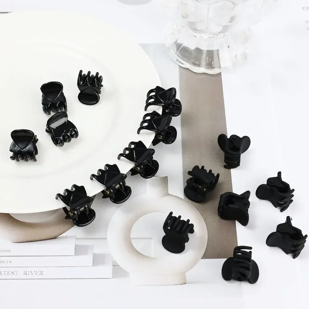 10/40 Stück Mini Schwarze Haarklammern für Frauen und Mädchen Kleine Plastik-Haarspangen Haarklammern Pferdeschwanzhalter Kinder-Kopfbedeckung Haaraccessoires – Detail 12