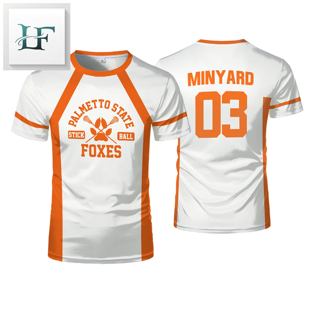 

2025 New The Foxhole Court Palmetto State Foxes Lacrosse Jersey Cosplay WILDS MINYARD 3D Tshirt Men/Women Short Sleeve Kids Tees