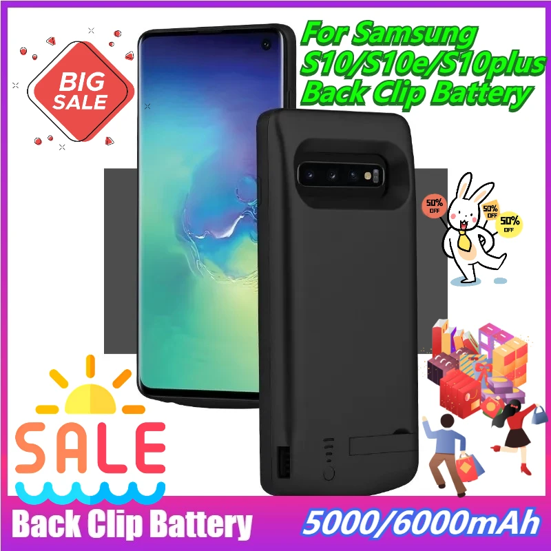 

For Samsung S10/s10e/s10plus Back Clip Battery Charging Phone Case Mobile Power Bank All Inclusive Soft Rubber Version