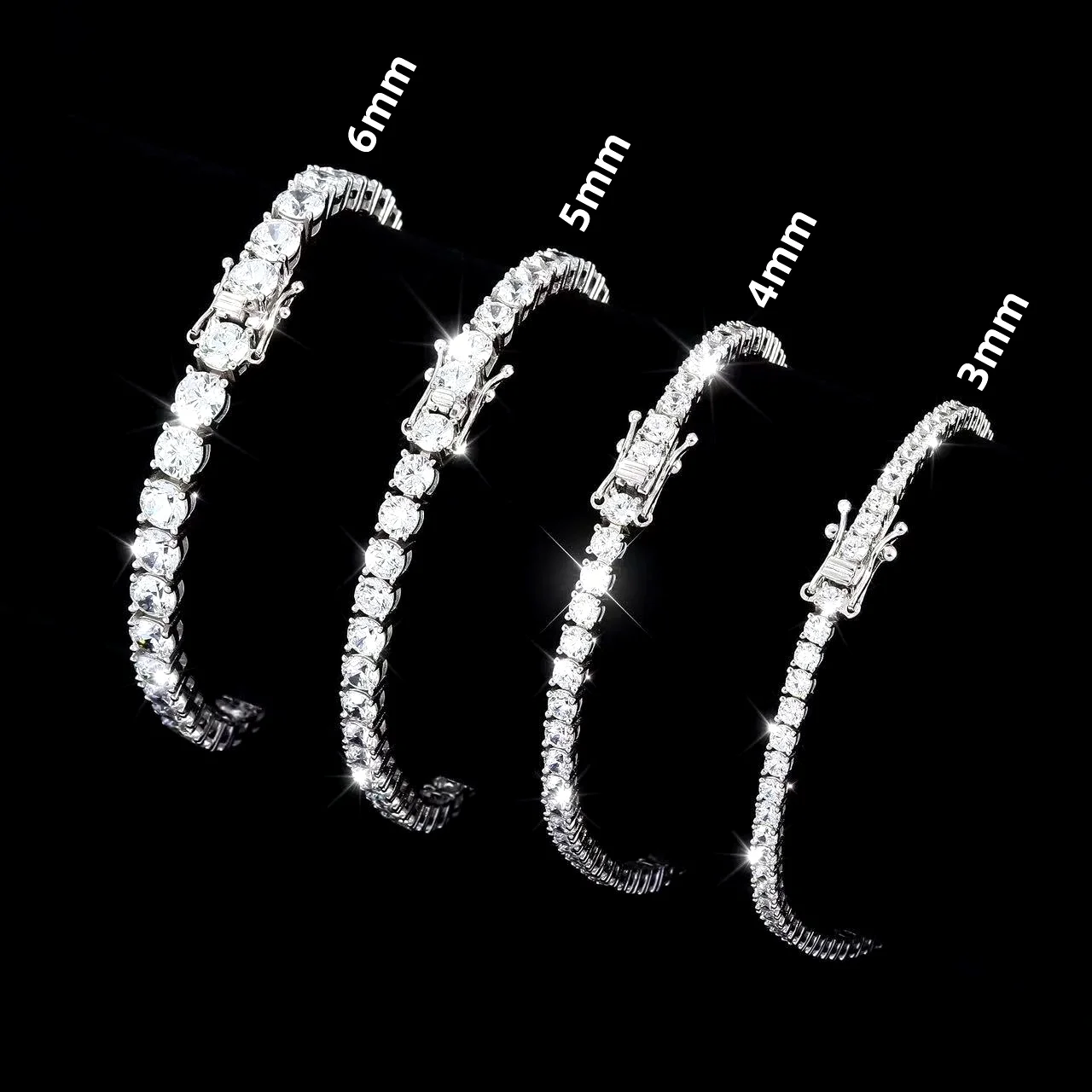GRA Cert Moissanite Tennis Bracelet 925 Silver Plated 18K Gold Full Paved Sparkling Wrist Bracelet Unisex Party Jewelry Gift