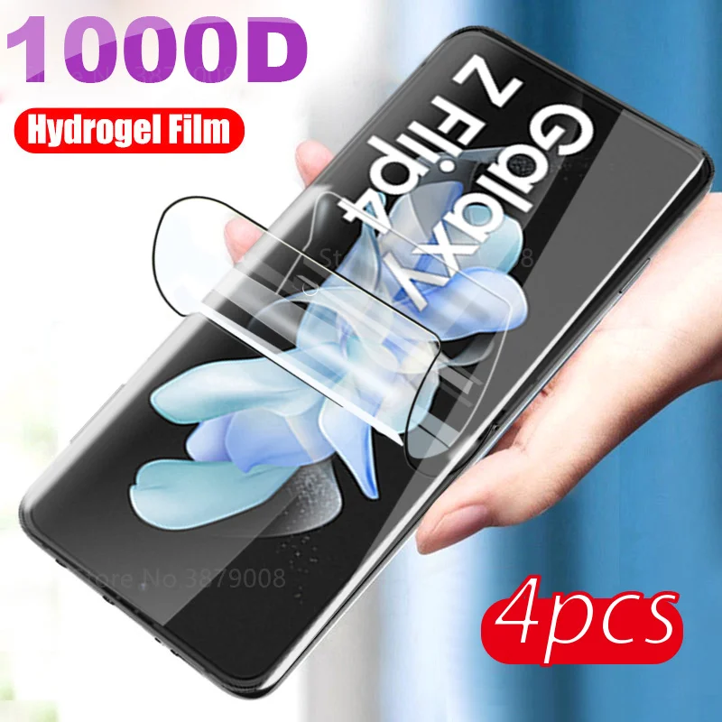 4Pcs Hydrogel Film Screen Protector For Samsung galaxy z flip4 flip4 zflip4 zflip4 5g Protector Not Tempered glass 6.7 inches