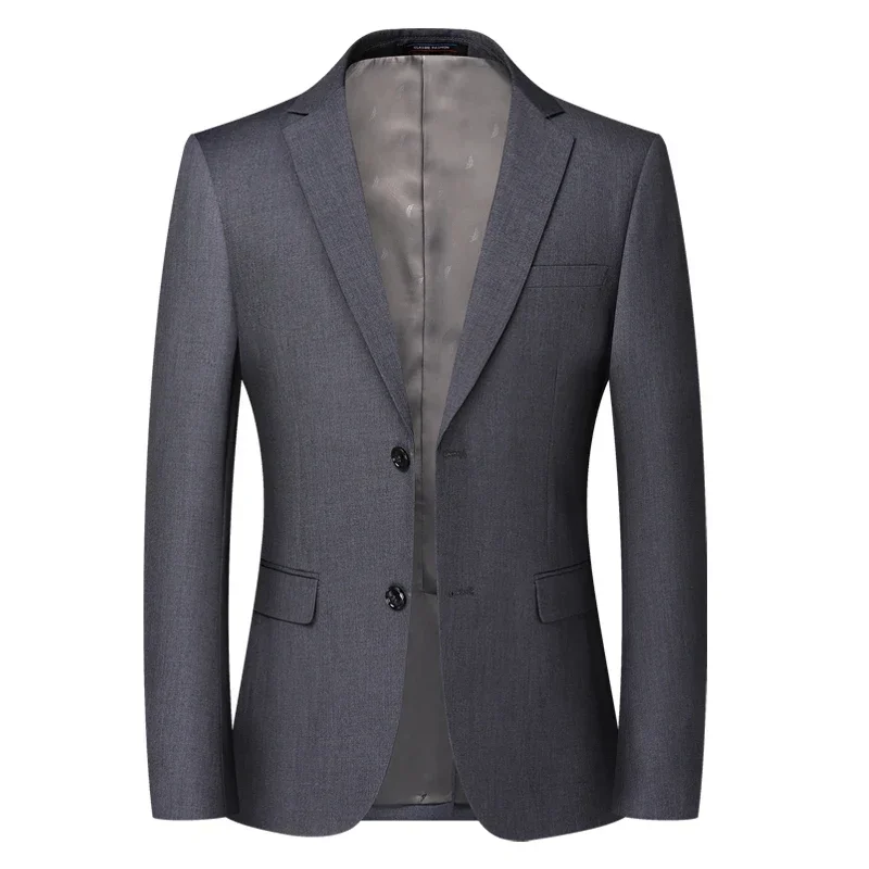 

2026 Blazer New Men's Fashion Business Solid Color British Style Professional Work Groom Wedding Dress Best Man Blazer Jacket