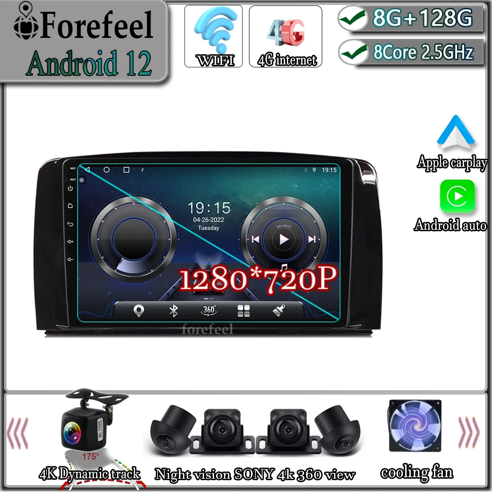 Android 12 For Mercedes Benz classe R W251 R280 R300 R320 R350 R63 2005-2017 Multimedia Navigation GPS Video Autoradio Player