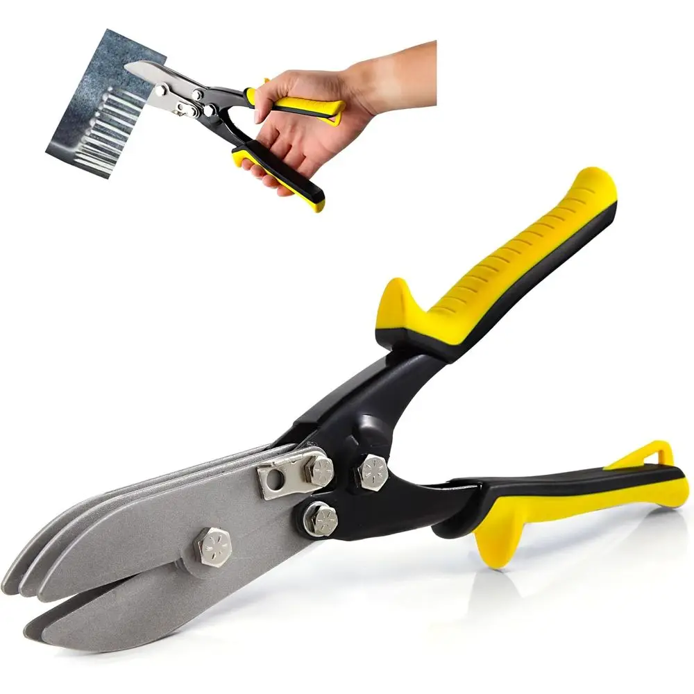 

5-Blade Metal Crimper for HVAC and Sheet Metal Duct Work, 10-1/2 Crimping Tool for 24-28 Gauge Metal