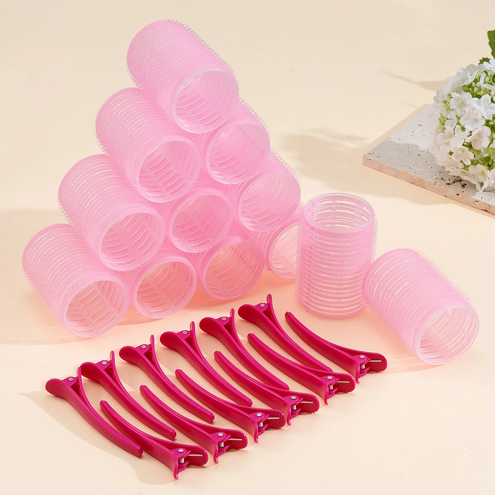 24-teiliges Set Selbstklebende Haarwickler Ohne Hitze Haarclip-Lockenwickler Locken Ohne Hitze Haarvolumen für Pony Haarklammer Selbstklebende Haken DIY Styling-Werkzeuge – Detail 4