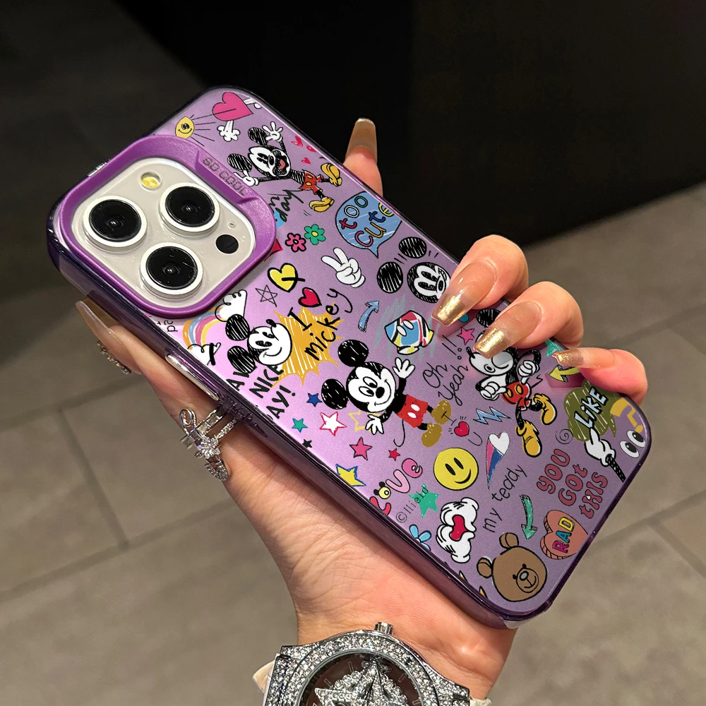 Disneys Doodle Mickeys Phone Case for Xiaomi Redmi 14C 13C 12C 10 Note 15 14 13 12 Pro Plus 4G 5G Silver Hard Cover - view 4