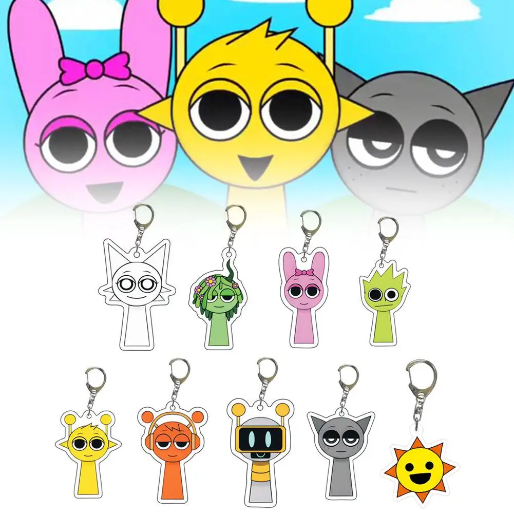 5cm Acrylic Sprunk Keychain 22 Full Character Animation Peripheral Popular Game Character School Bag Mobile Phone Pendant Gift