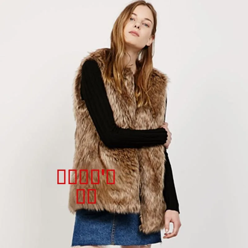 

Artificial Fur Vest Fur Sle Women's ort Coat Warm Autumn Winter Faion Outerwear No Brand Registered Trademark