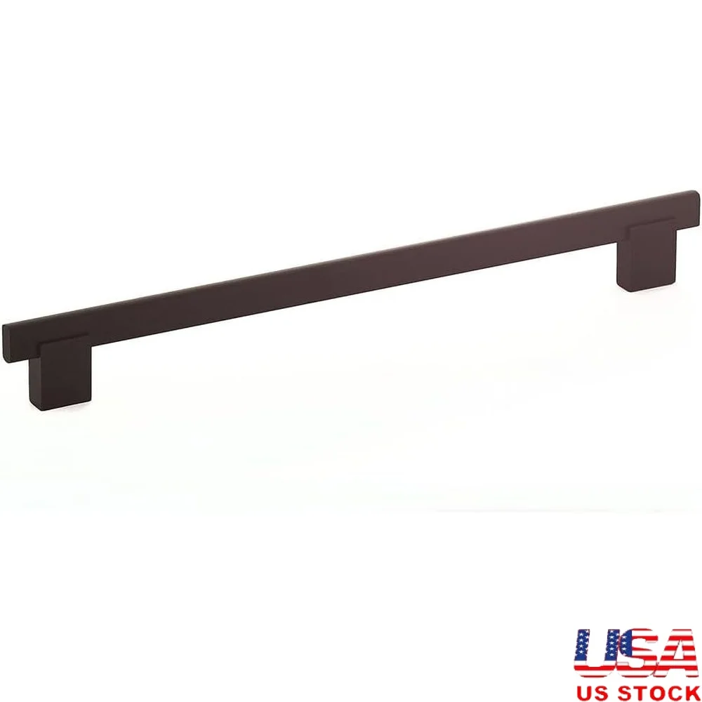 

Современная матовая черная ручка ящика шкафа 10 1/8 дюйма от центра до центра Современный прямоугольный дизайн Простая установка оборудования