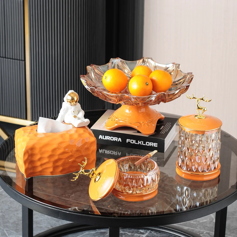 Glass Jar Lid Candle Bottle Desktop Ashtray Container Decor