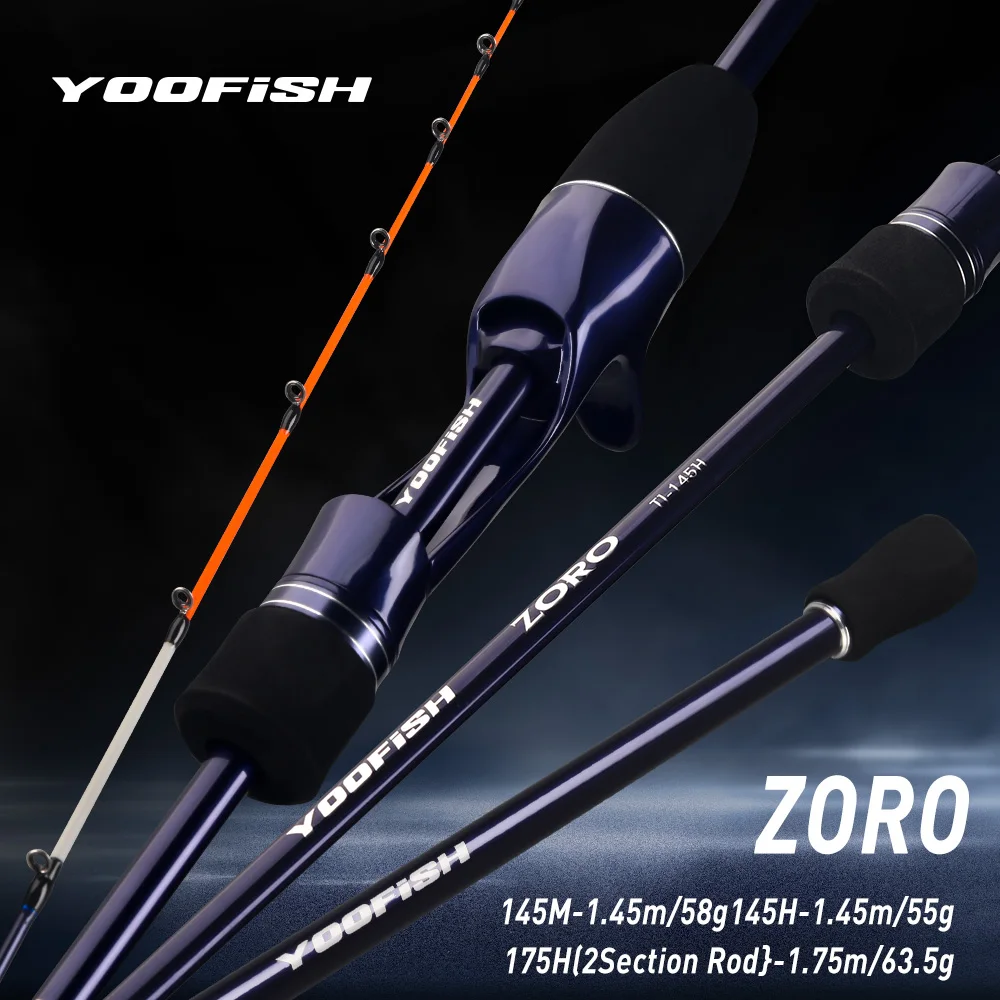 

Yoofish ZORO1.45m 1.75m Light Carbon Fishing Rod 145M/H 58g/55g 175H 63g Tianium Tip Cuttlefish Casting Rod Squid Boat Fishing
