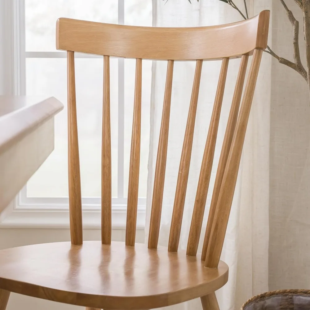 Esszimmerstühle der Windsor Collection, 2er-Set, Übergangsstil, Spindeldesign mit hoher Rückenlehne, hellbraunes Finish