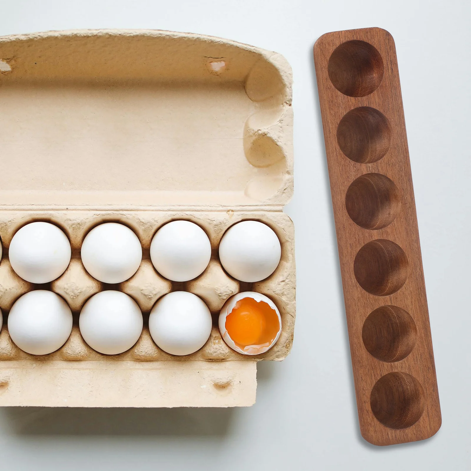 

Natural Wooden Holder For Kitchen Space-Saving Egg Tray Fridge Countertop Storage Dish Display Plate Delicate Wear-Resistant