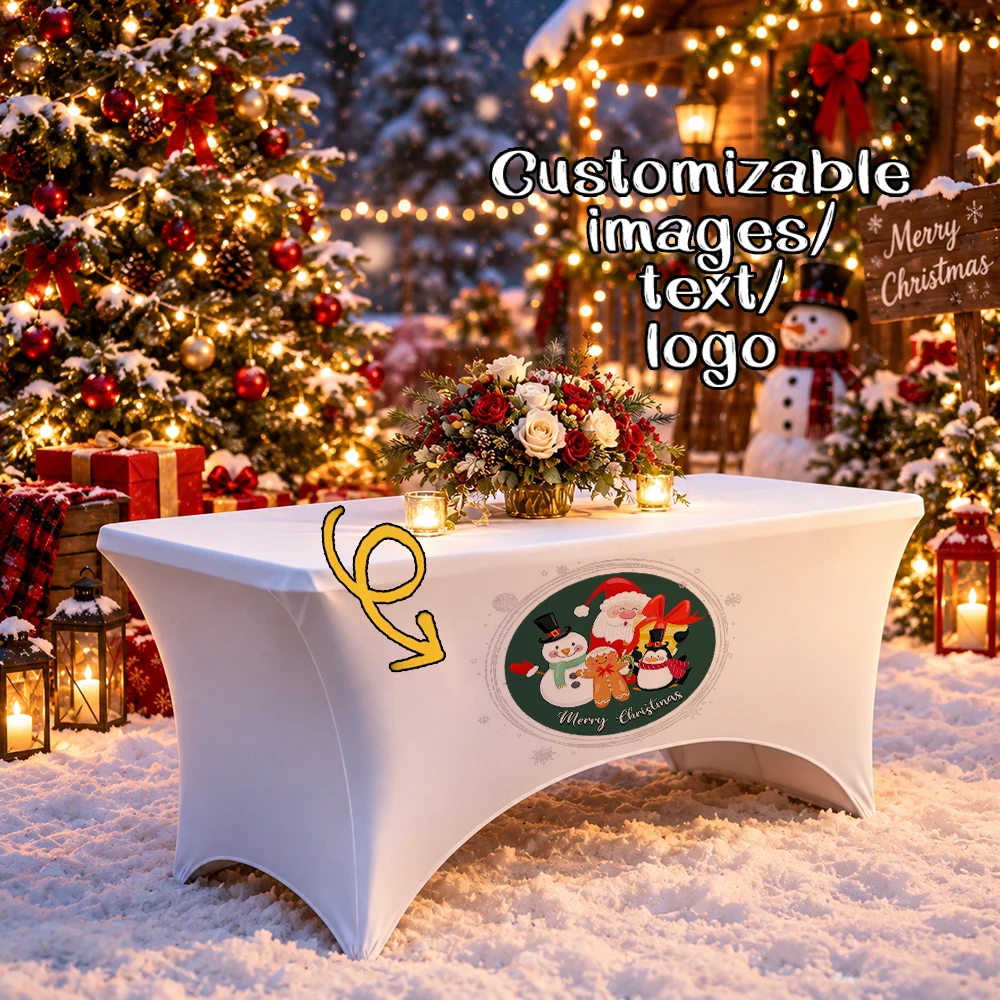 Customizable rectangular table covers and tablecloths suitable for home, outdoor, school celebrations, and cocktail parties