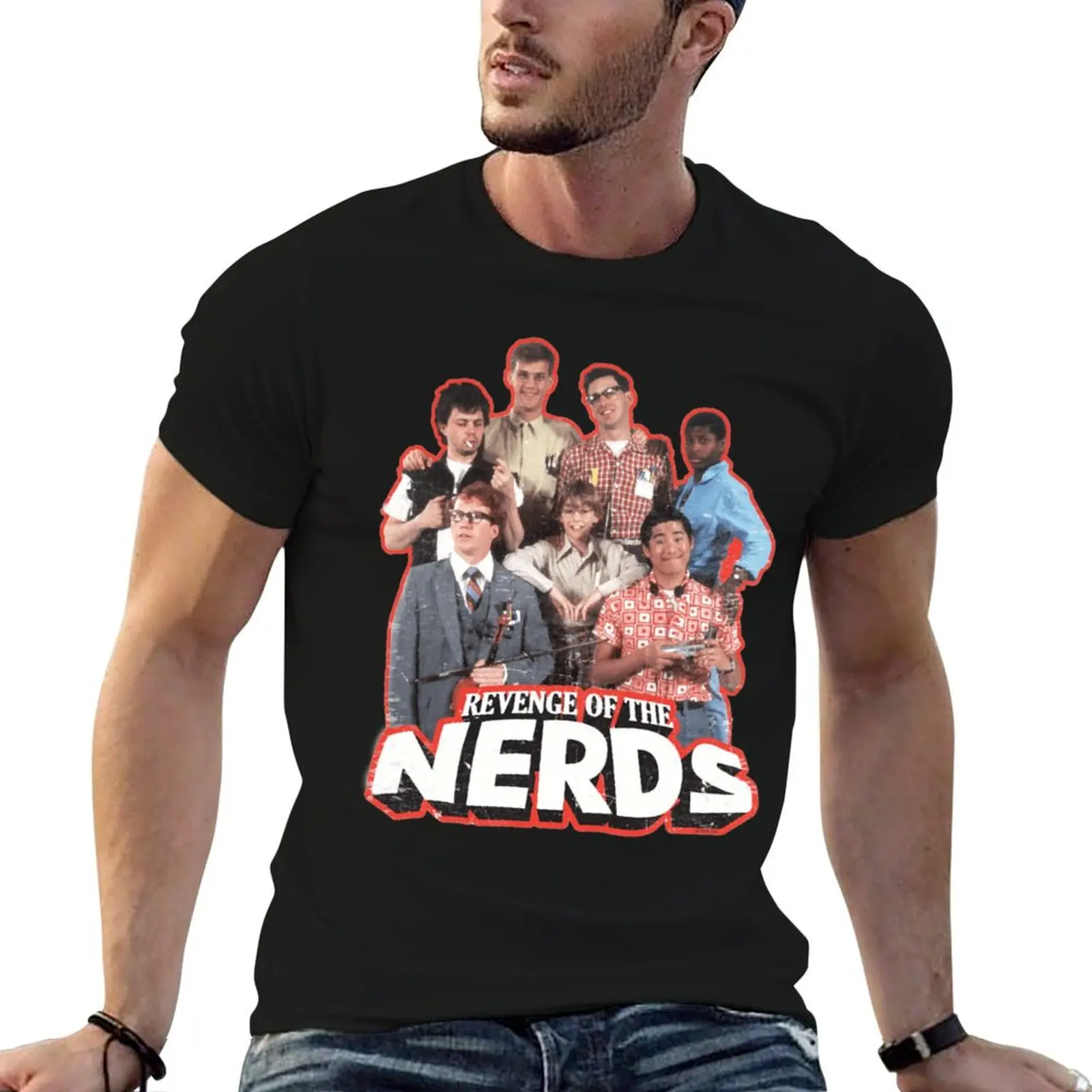

Group-of-Nerds-Revenge-of-The-Nerds- T-Shirt g man t shirts for men funny t shirts cotton T-Shirt