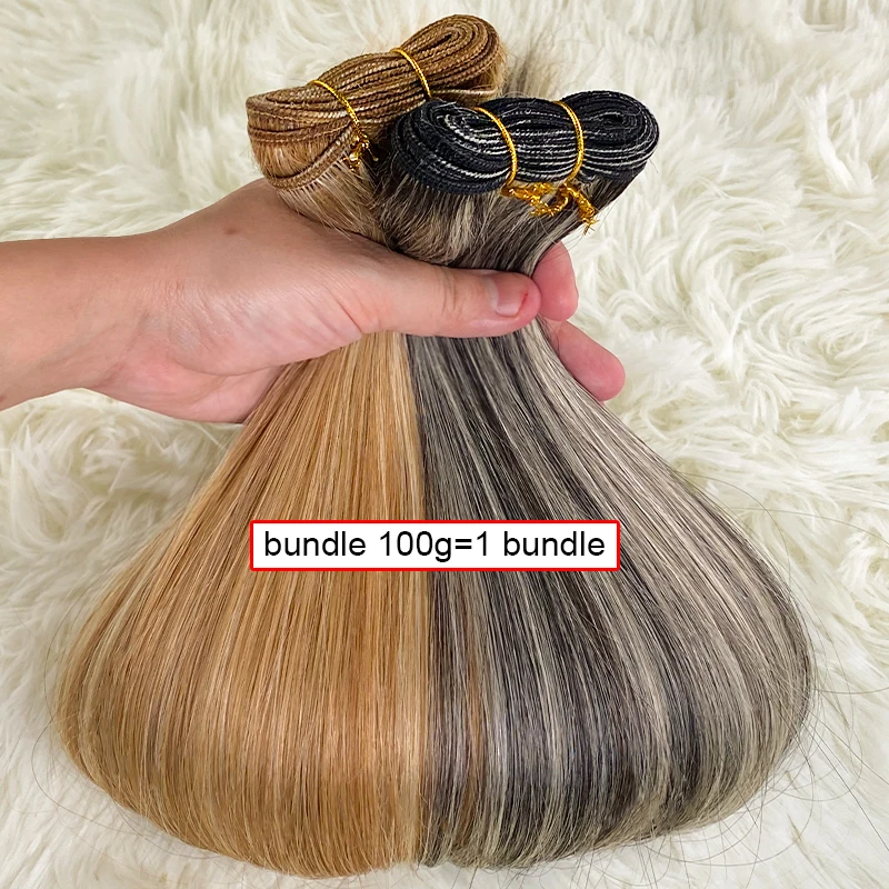 30 Inch 100G Kleurrijke Pianokleur Menselijk Haar Bundels Soepel Natuurlijk 100% Glad Steil Haar Vlechten Extensions Snelle Styling