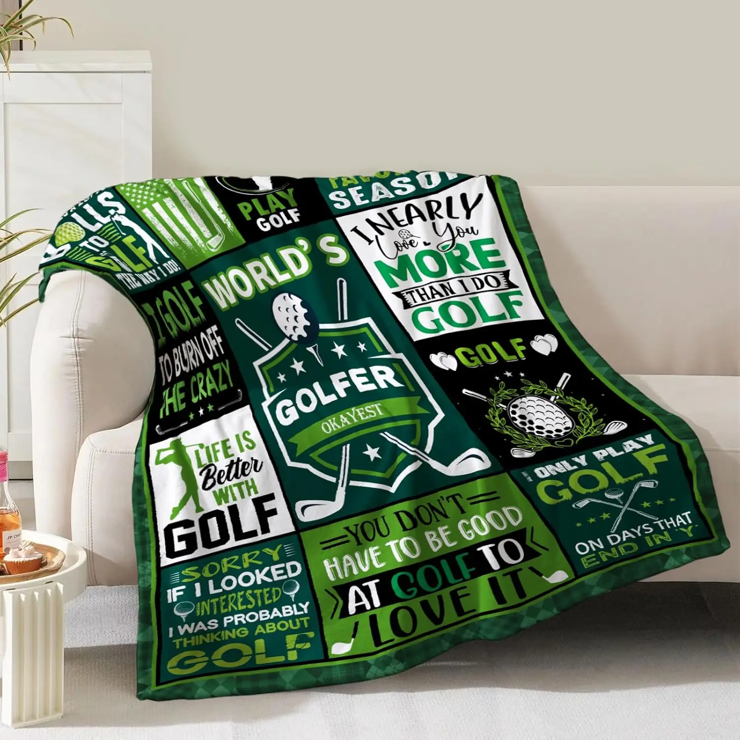 

Golf Blanket Gifts for Men Dad Husband Boys Golfers Birthday Christmas Valentine Presents Golfing Theme Decor Home Bedroom Livin