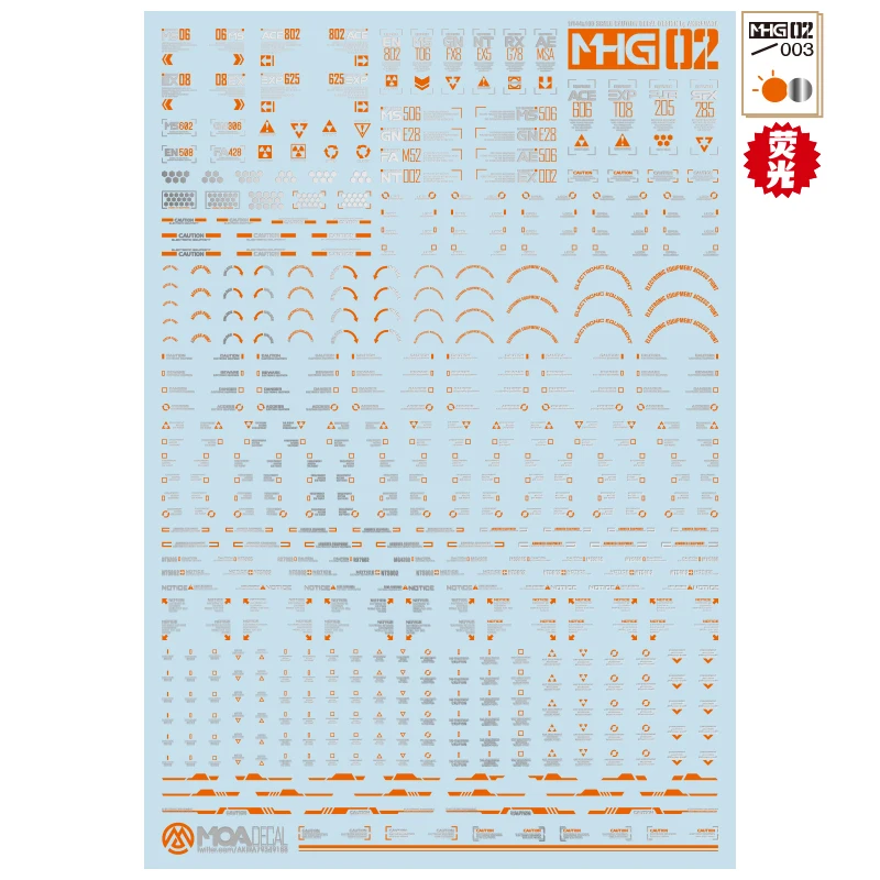 HOBBY MIO MHG02 1/144/100 Scale Model Decals Universal Warning Sign Water Sticker Model Tools Model Hobby DIY