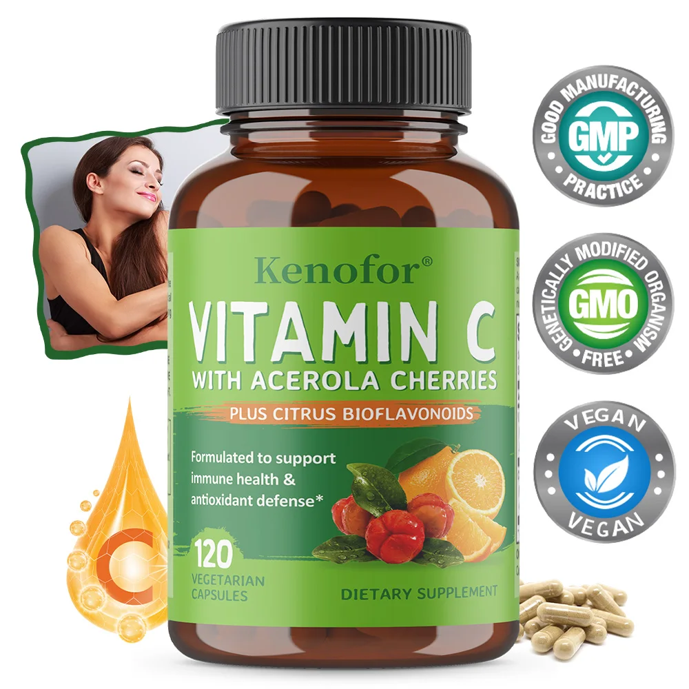 

Vegan Whole Food Vitamin C, Two Ingredients (Organic Whole Acerola Cherry Powder and Citrus), Immune Support, Non-GMO