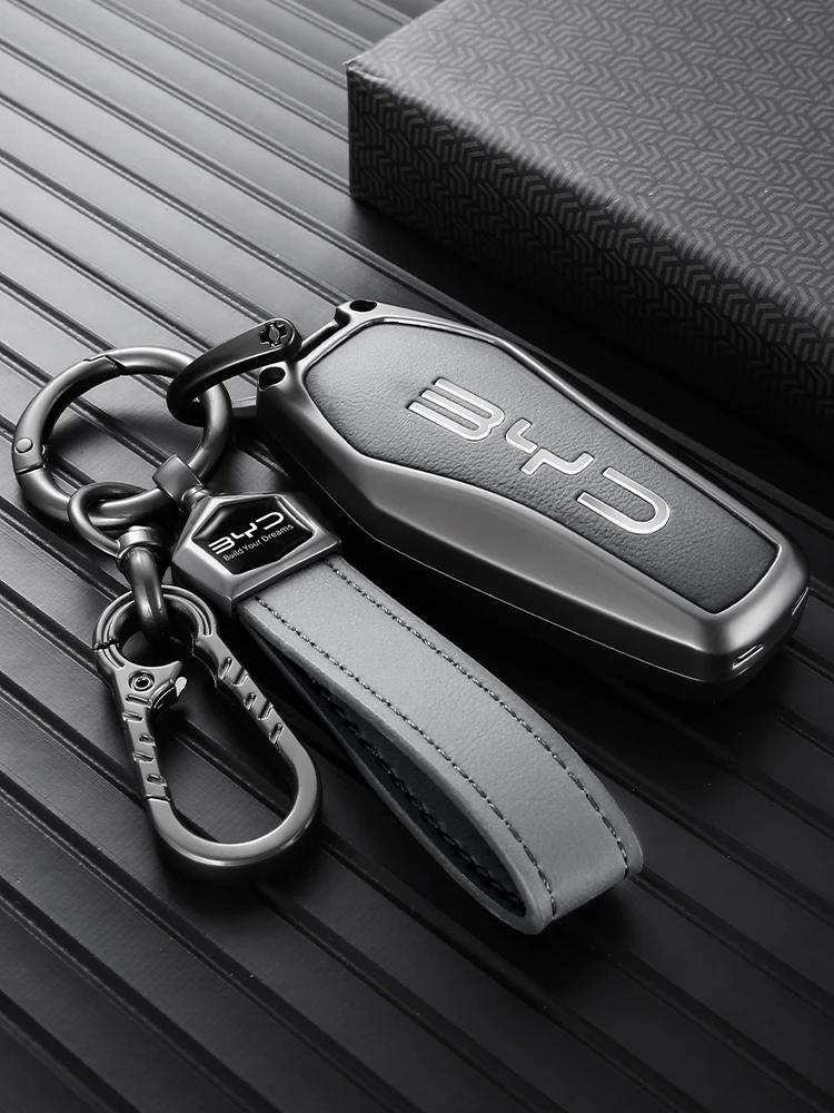Autoschlüsselhülle für BYD Song Plus Dolphin Mini King Yuan Pro Autoschlüsselabdeckung SeaLion 6 7 Atto 8 2 3 Zinklegierung Vollabdeckung Zubehör – Detail 2