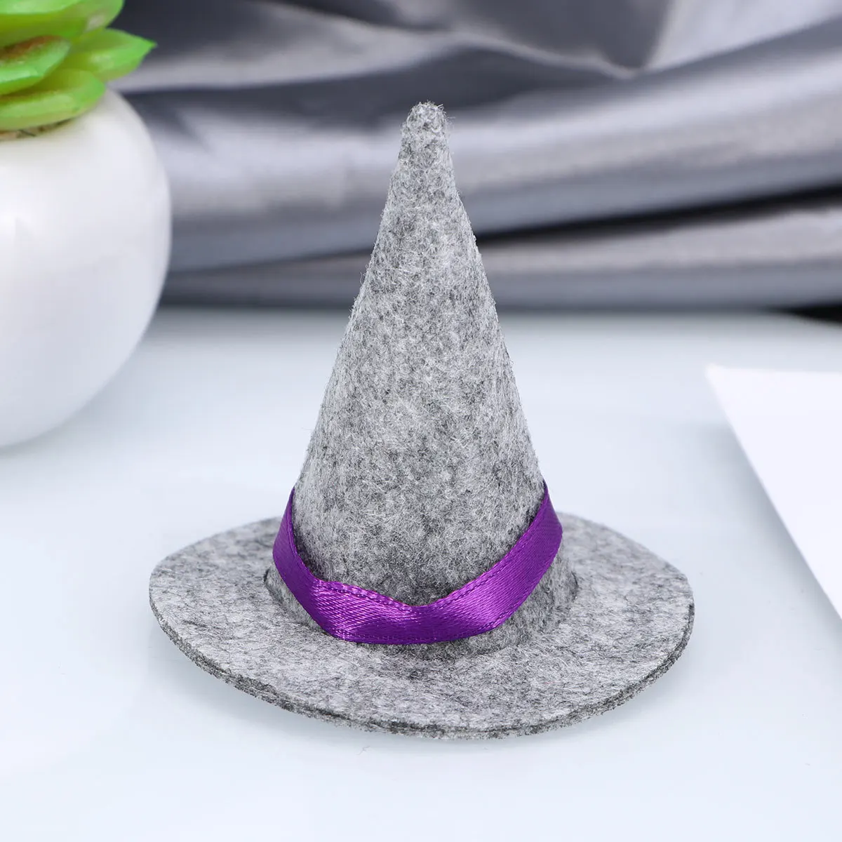

12Pcs Witch Hat Bottle Decor Mini Caps Lightweight Festival Party Crafts Black Grey Red Hat