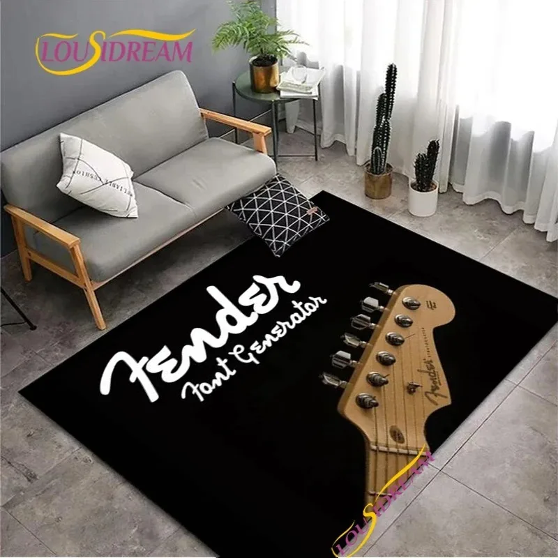 Guitar Pattern Large Carpet Rug for Home Living Room Bedroom Sofa Doormat Decor Kids Play Area Rug Carpet Non-slip Floor Mat